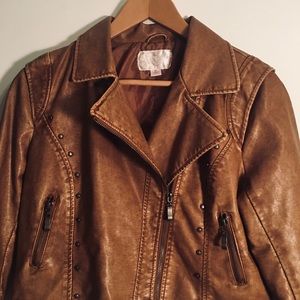 Women’s Faux brown leather jacket
